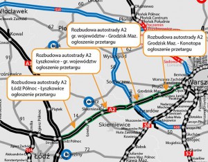 GDDKiA ogłasza przetargi na rozbudowę autostrady A2