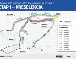 [Wrocław] Sześć wariantów trasy tramwajowej na osiedle Psie Pole